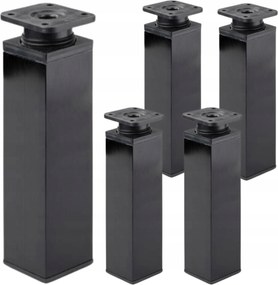 Bútorlábak Szögletes Fekete Állítható Alumínium 20 cm. Szekrénybútorokhoz
