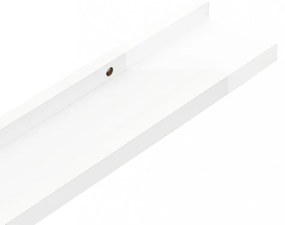 4 db magasfényű fehér fali polc 60 x 9 x 3 cm