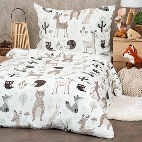 4Home Nordic friends gyerek mikroflanel ágyneműhuzat 140 x 200 cm, 70 x 90 cm