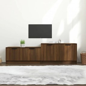 Barna tölgyszínű szerelt fa tv-szekrény 158,5 x 36 x 45 cm