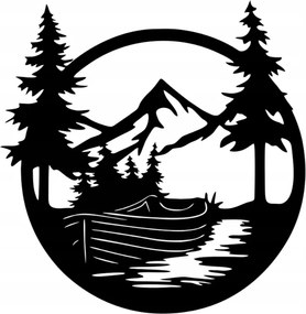 Áttört Kép Fák Hegye Csónak Konyhába Nappaliba Fali Dekoráció 3D Panel