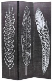 vidaXL fekete-fehér toll mintás paraván 120 x 170 cm