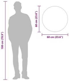 ezüstszínű falitükör Ø 60 cm Kerek
