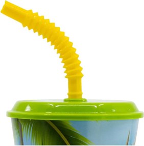 Dinoszaurusz T-Rex szívószálas pohár, műanyag 430 ml