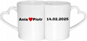 Valentin napi bögre pároknak kerámia szív névre szóló ajándék szerelem ünnep