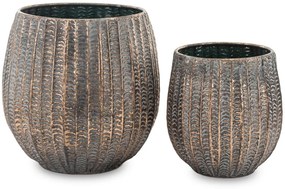 2 db-os borítókészlet, réz fém, fekete, 36x31x31, 28x23x23cm