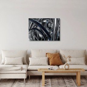 Kék és szürke absztrakció kép (üvegen) (70x50 cm)