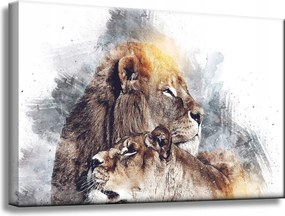 Vászonkép Modern Művészet Oroszlán pár Természet 60x40 cm