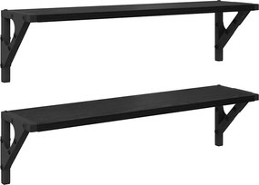vidaXL Falpolcok 2 pcs Fekete tölgy 60 x 15 x 15,5 cm Faanyag