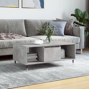 Betonszürke szerelt fa dohányzóasztal 90x50x36,5 cm