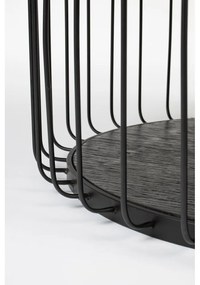 Fekete kerek dohányzóasztal üveg asztallappal 80x80 cm Lance – White Label