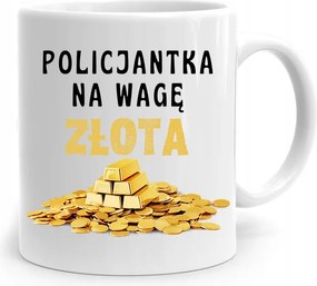 Rendőrnői Bögre Arany Mérleggel, fényképes nyomtatással