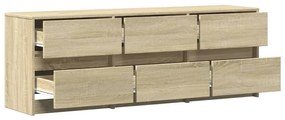 sonoma tölgy színű szerelt fa LED-es TV-szekrény 140x34x50 cm