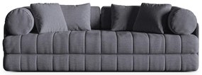 Sötétszürke buklé kinyitható kanapé 206 cm Kemi – Cosmopolitan Design