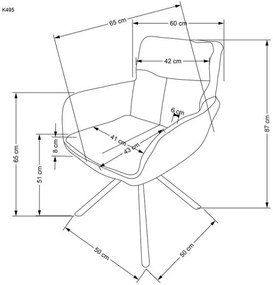 HALSA étkezőszék, 1 db, szürke