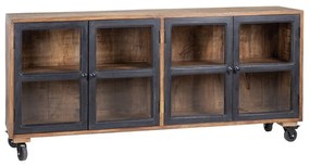 Natúr színű mangófa tálalószekrény 160x71 cm – Ixia