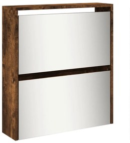 füstös tölgy 5 szintes cipőszekrény tükörrel 63 x 17 x 169,5 cm