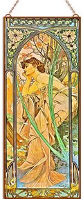 Alfons Mucha - Esti merengés üvegkép, falikép