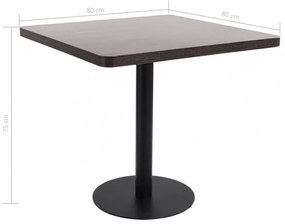 sötétbarna MDF bisztróasztal 80 x 80 cm