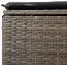 szürke polyrattan kerti szék párnával 55 x 55 x 37 cm