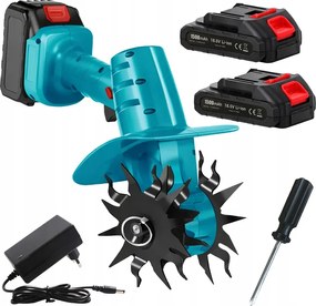 Talajmaró Akkumulátoros kultivátor Kerti Talajhoz 2 Penge 2xAku