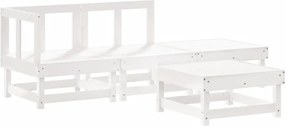 vidaXL 4 részes fehér tömör fenyőfa kerti ülőgarnitúra