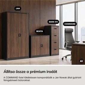 Irodai fotel kárpitozott vezetői szürke: COMMAND