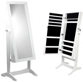 Brandy 03 Ékszerszekrény Tükörrel + Polcokkal 8119 Fehér N