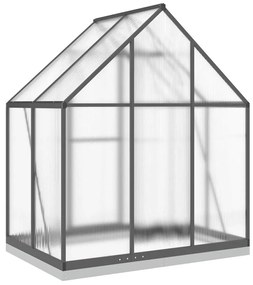 antracitszürke alumínium melegház alapvázzal 169 x 114 x 202 cm