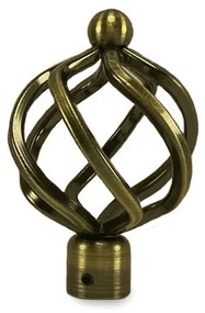 Csavart gömb antik arany fém karnis végzáró elem