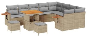 vidaXL Kerti Kanapé Szett párnával 12 pcs Beige és Világosszürke
