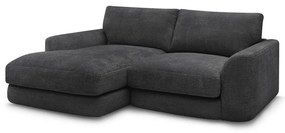 Fekete zsenília sarokkanapé (bal oldali-heverő résszel) Leonore – Bobochic Paris