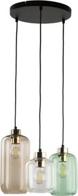TK LIGHTING 3325 MARCO Többágú Függesztett Lámpa Fekete, Átlátszó, Rózsaszín, Zöld, Arany E27 IP20