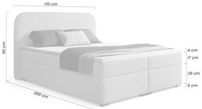 Eleris kontinentális ágy 160x200 tárolóval - bézs bouclé Quelle 05