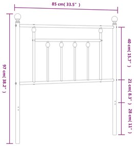 fehér fém fejtámla 80 cm