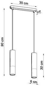 Sollux SL.0633 - Csillár zsinóron PABLO 2xGU10/40W/230V fekete