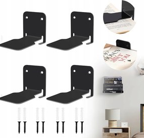 4x Szekrények Fali Polcok Lebegő Dikom Növények Könyvek Fekete