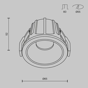 DL043-01-10W4K-D-RD-W Alfa LED Alumínium Süllyesztett Lámpa Fehér Színű LED 10 W 4000 Kelvin 550 Lumen IP20