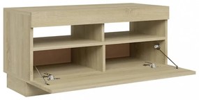 sonoma tölgy színű TV-szekrény LED-lámpákkal 80 x 35 x 40 cm