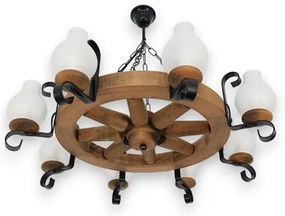 Brilagi - Csillár láncon ROATA 8xE14/40W/230V bükkfa