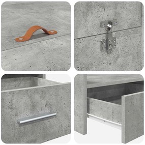 Ágykeret tárolóval fiókkal Beton szürke 200 x 200 cm Faanyag