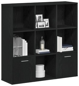 fekete tölgy színű szerelt fa könyvszekrény 98x29x97,5 cm