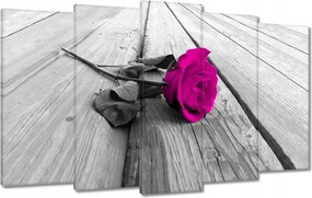 Vászonkép 100x60 Rózsa a deszkákon Virág