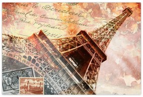 Kép - Eiffel-torony vintage stílusban (90x60 cm)