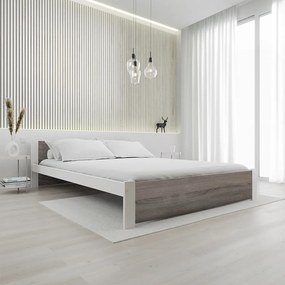 Ágy IKAROS 180 x 200 cm, fehér/szarvasgomba tölgy Matrac: Coco Maxi matrac 20 cm, Ágyrács: Ágyrács nélkül