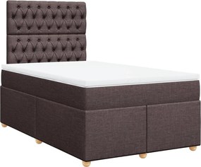 vidaXL sötétbarna szövet rugós ágy matraccal 120 x 190 cm