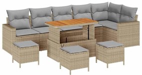 vidaXL Kerti Kanapé Szett 12 pcs Beige és Világosszürke polirattan