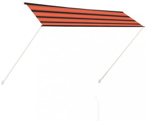 narancssárga és barna feltekerhető napellenző 300 x 150 cm
