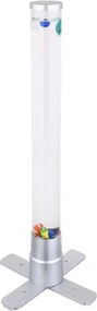 Globo 9017 Állólámpa műanyag ezüst, műanyag átlátszó, kábel PVC fekete, billenőkapcsoló a kábelen, RGB színváltós, HxSzxM: 246x246x611mm, kábelhossz 1800mm, incl. RGB LED 0,06W 230V, 4lm kimenet