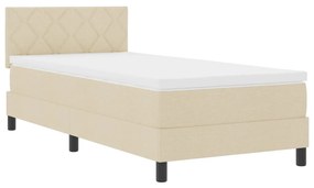 Box Spring Ágy Matraccal Krém 90x200 cm Szövet